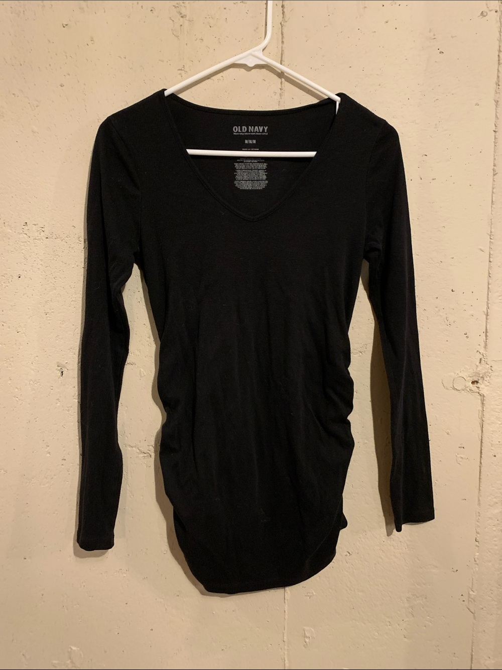 Maternity Top Long Sleeve Old Navy Black V Neck Tee Shirt Size Medium Pregnancy